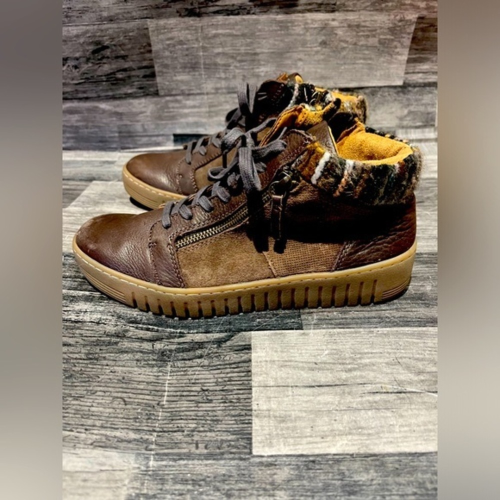 Comfortiva Brown Lace Up Boots with Tan Sole
